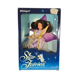 Vtg 80's Tonka Star Fairies Whisper Doll 1985 Fairy Princess Purple Wings Wand